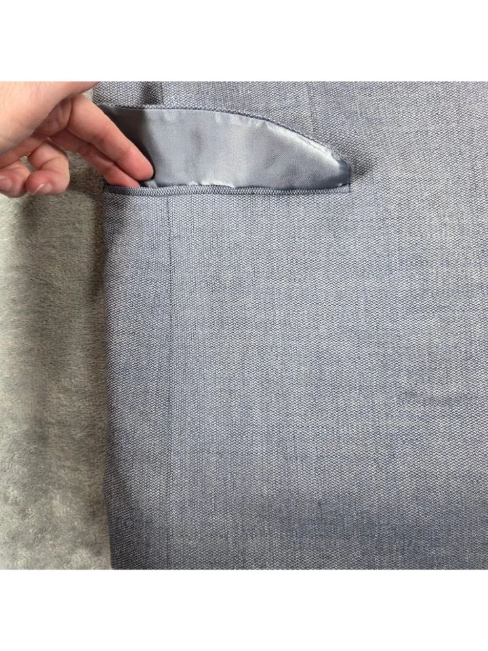 Jos A Bank Sport Coat 44R Blue Hopsack Signature Tailored Fit Blazer Jacket